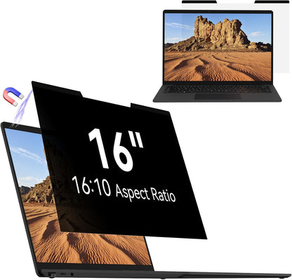 Mamol Magnetic Laptop Privacy Screen 14 inch ,16:10 Aspect Removable Anti Glare Protector Blue Light Privacy Screen Filter,Filter Shield Compatible with HP/Dell/Acer/Asus/Samsung/Lenovo/Thinkpad Envy