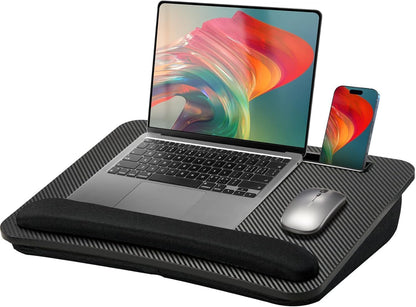 HUANUO Laptop Lap Desk - Portable Lap Desk with Pillow Cushion, Fits up to 15.6 inch Laptop, with Anti-Slip Strip & Storage Function for Home Office Students Use as Computer Laptop Stand, Book Tablet