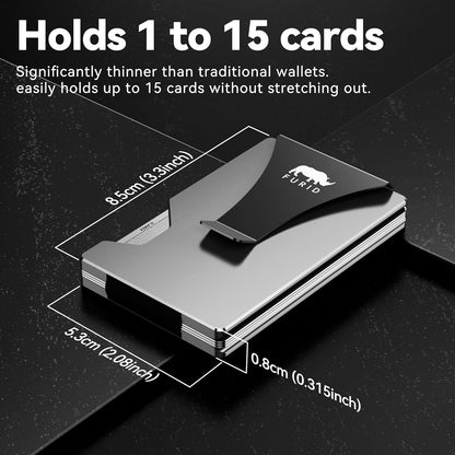 furid Airtag Wallet Men Slim: Metal Wallets with Airtag Holder, Air Tag Wallet for Men with 2 Money Clip Replaceable Gift Boxed