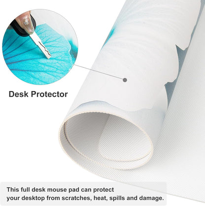 QIYI Large Mouse Pad, Cute Pink Desk Mat for Desktop, Women Girls PU Leather Desk Pad Waterproof Gaming Mousepad, Rose Gold Marble Computer Protector Writing Pad for School Office Home 31.5" x 15.7"