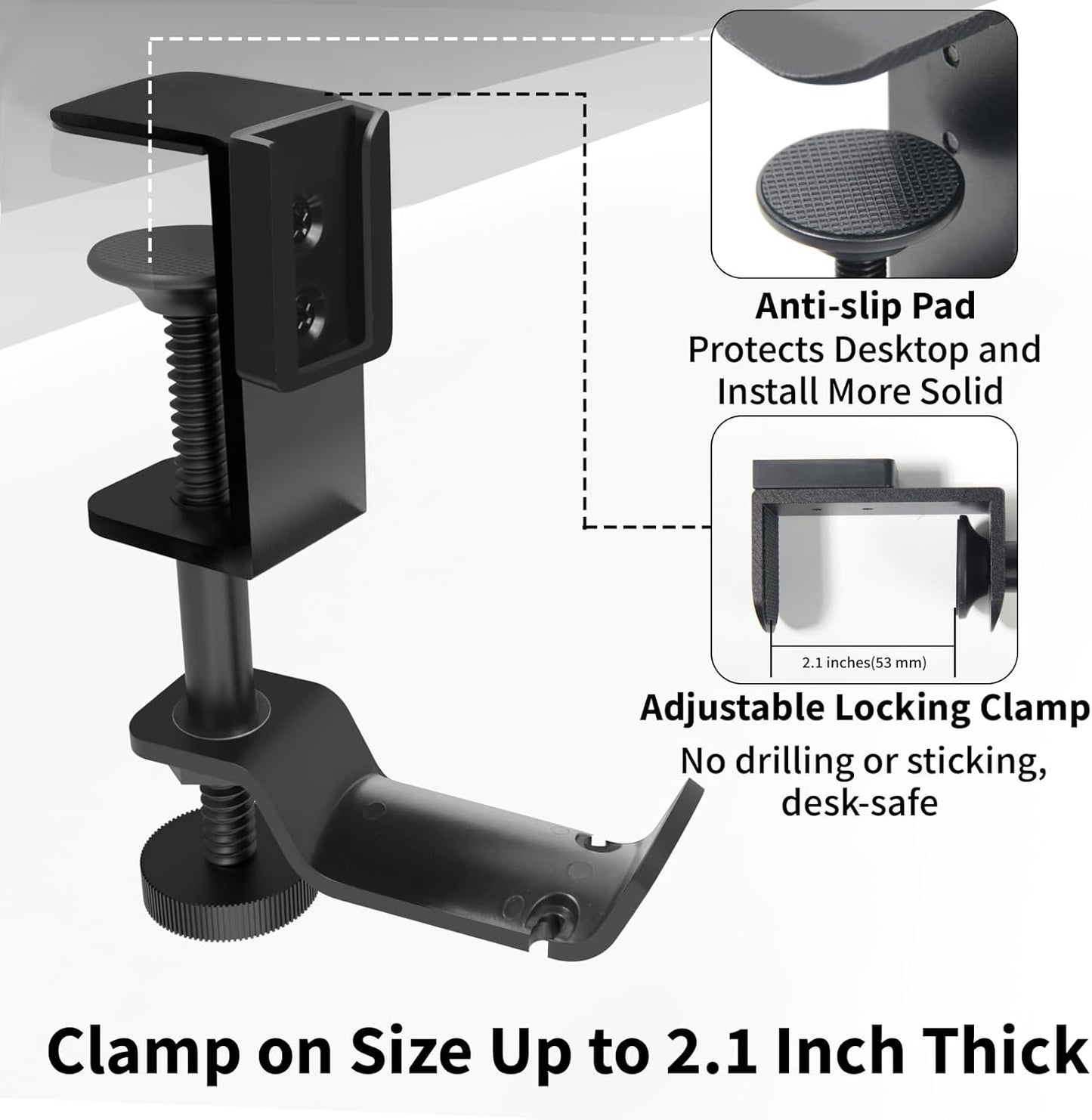 Deeper Desk Cup Holder, OOKUU Anti-Spill Cup Holder for Desk or Table, Sturdy and Durable, Easy to Install, Enough to Hold Coffee Cups, Water Bottles, Gaming PC Office Accessories, Black