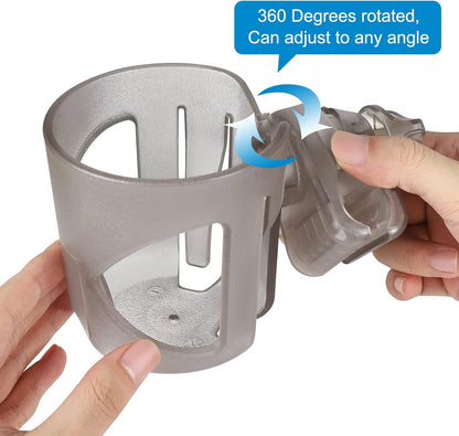 Accmor Stroller Cup Holder, Universal Cup Holder for Stroller Walker Bike, 360° Rotatable Large Caliber Designed Bottle Holder for Stroller, Bike, Wheelchair, Scooter