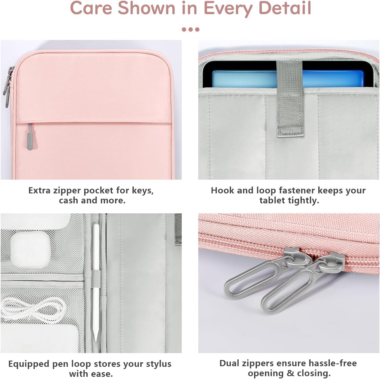 Dadanism 9-11 Inch Tablet Sleeve Padded Carrying Case for iPad (A16) 11th Gen 11", iPad 10th Gen 10.9", iPad Air M4/Pro M5 11", iPad Air 5/4, iPad 9/8/7th Gen, Galaxy Tab A11+ Plus 11", Blue