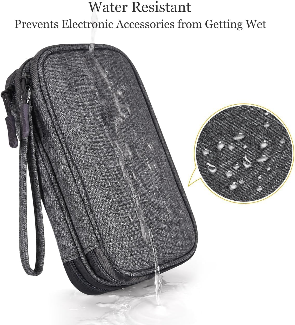 CAOODKDK Electronics Accessories Organizer Pouch Bag, Travel Universal Organizer for Cable, Charger, Phone, SD Card, Business Travel Gadget Bag
