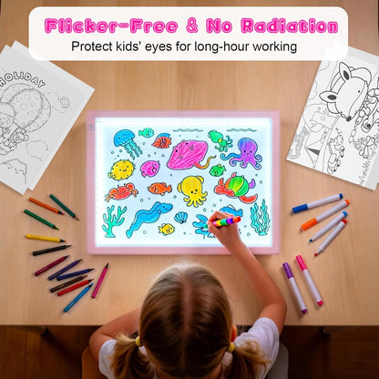 Light Up Tracing Board Kits Blue, 15" Writing Tracer Pad for Kids Ages 3-12, Drawing Tablet Supplies for Diamond Art Painting Accessories, Sketching Light Box Table for Boys Adults Holiday Gift Toys