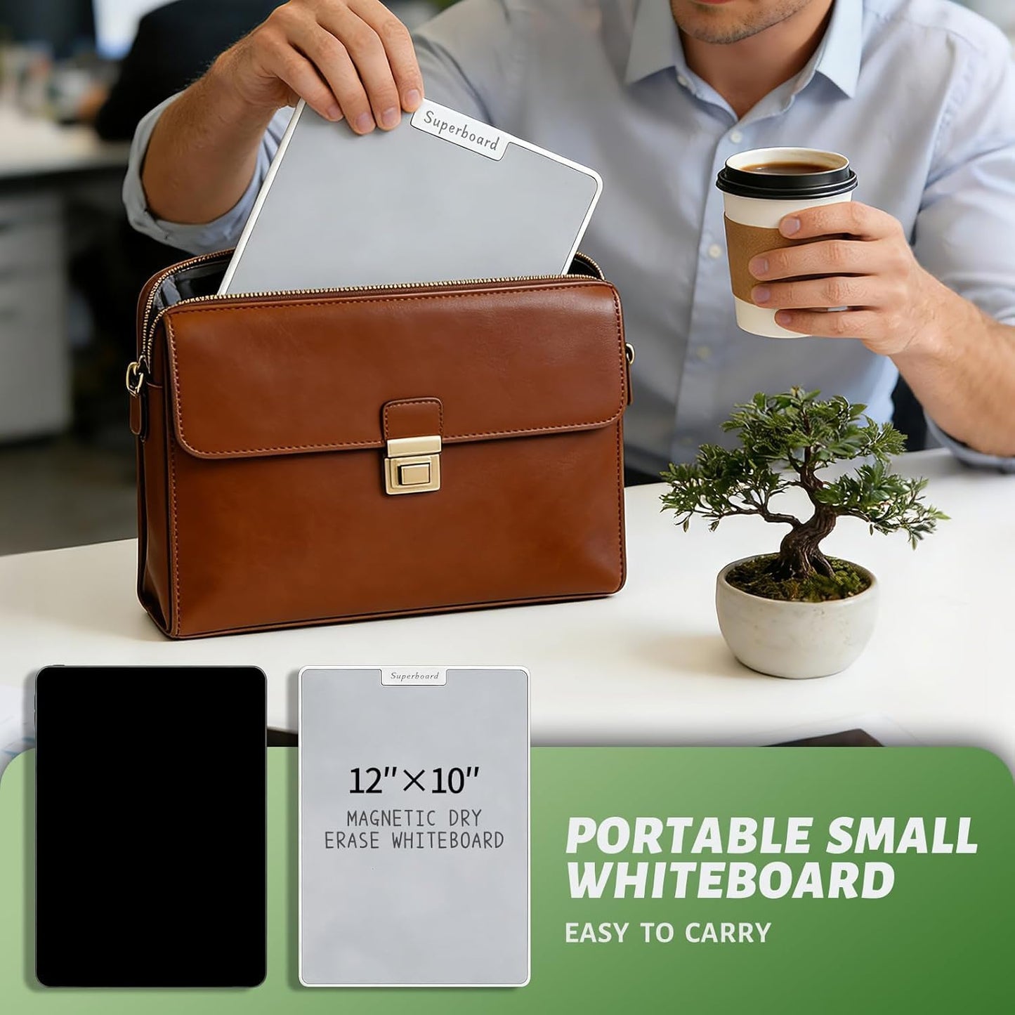 UNCLE BOARD 10 inch x 6 inch Dry Erase Board, Magnetic Small White Board with 3 Magnetic Pens, Portable Student Whiteboard - Perfect for Planning, Drawing, Memos, to-Do Lists.