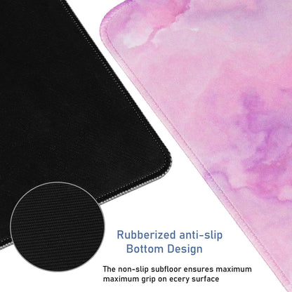 Large Extended Gaming Mouse Pad with Stitched Edges, (31.5X15.7In) Durable Non-Slip Natural Rubber Base, Waterproof Computer Keyboard Pad Mat for Esports Pros/Gamer/Desktop/Office/Home-Black