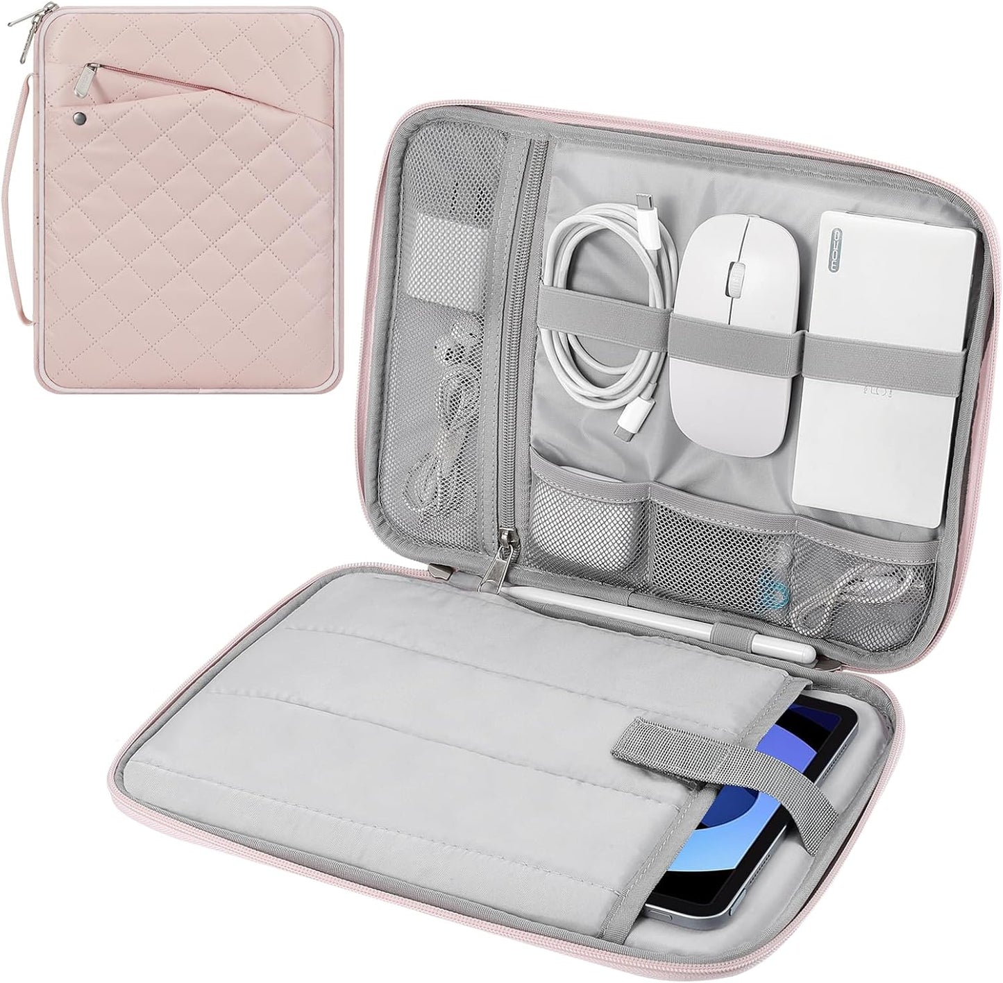 MoKo 9-11 Inch Tablet Sleeve Carrying Case with Handle, Padded Protective Travel Bag for New 11-inch iPad Air 4 2026/Pro M5/ A16, iPad 10th/Air 5/4th 10.9, i-Pad 9/8th 10.2,Tab S9/S8 11, Black