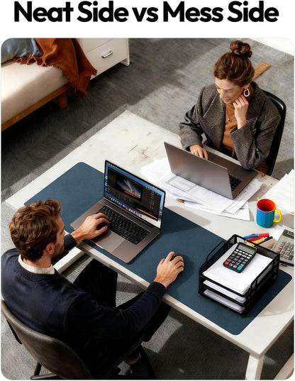 YSAGi Leather Office Desk Pad Protector, Large Mouse Pad, Non-Slip, PU Leather, Laptop Desk Blotter, Waterproof Writing Pad for Office and Home, Black, 23.6" x 13.8" - Colors B