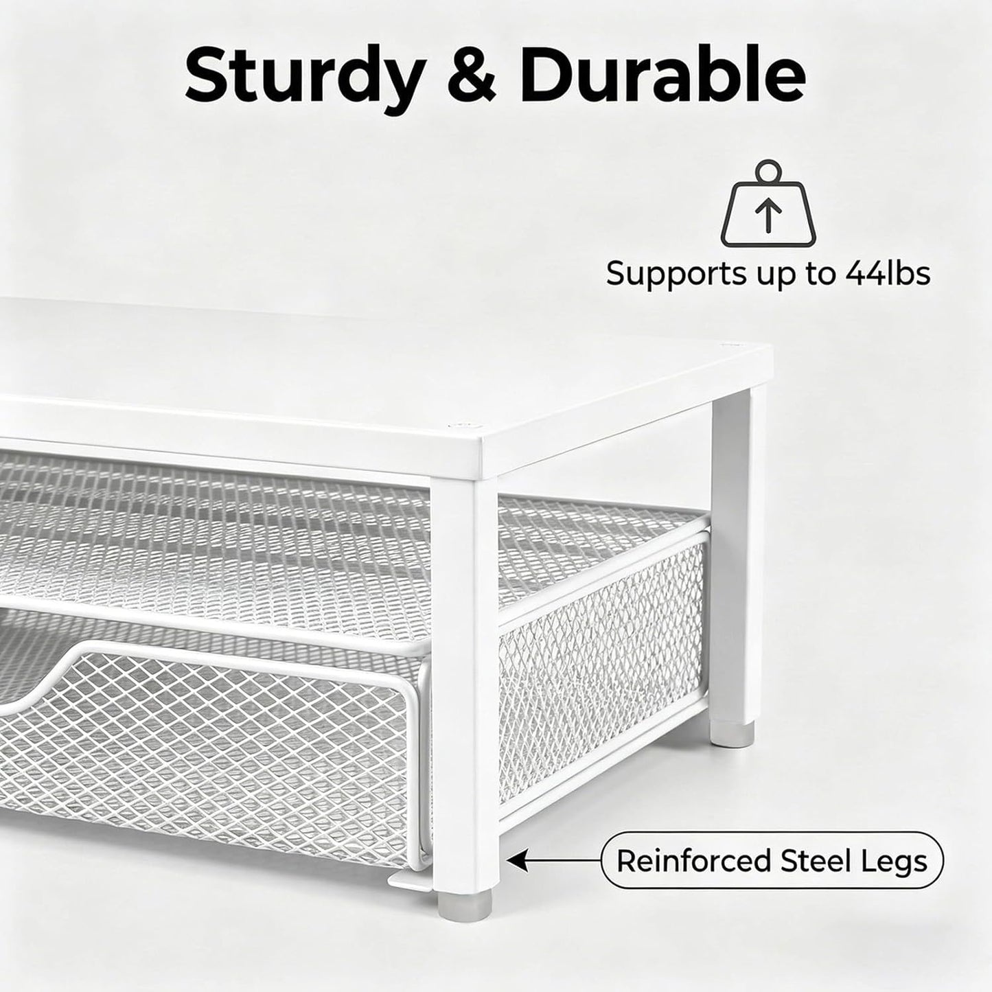 Spacrea Desk Organizer and Accessories, Computer Monitor Stand Riser with Drawer and 2 Pen Holders, Office Desk Accessories & Workspace Organizers for Office Supplies (Wood)