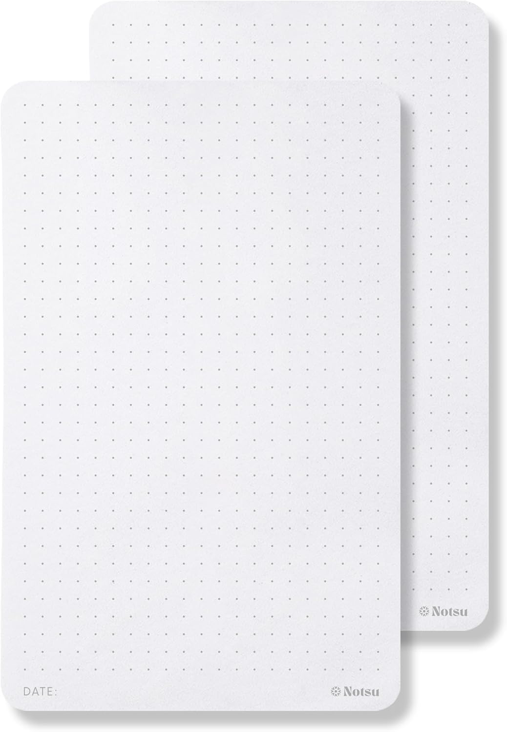 Notsu Dot Grid Desk Notepad 2 Pack | Minimalist Dotted Memo Mouse Pads with Premium Thick Paper, Small 5.5" x 8.5"