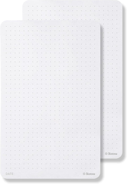 Notsu Dot Grid Desk Notepad 2 Pack | Minimalist Dotted Memo Mouse Pads with Premium Thick Paper, Small 5.5" x 8.5"