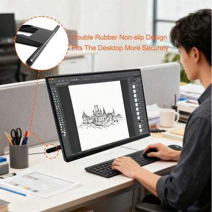 Adjustable 14-27 inch Drawing Tablet Stand Digital Graphics Tablet Monitor Base Bracket Suitable for Universal VESA Support for Lenovo/dell, Kamvas 20/Kamvas 22/Plus/Kamvas 24(Black)