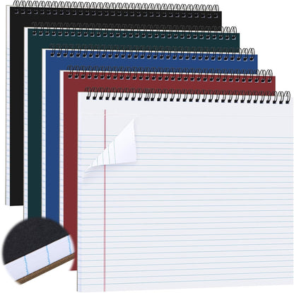 MotiMind 4 Pack Landscape Notebook Top Spiral Bound 11 x 9.5 Inch College Ruled Legal Pads Horizontal Notepad with Hole Punched Pages for Office School Meeting Project Notes Daily Use, White