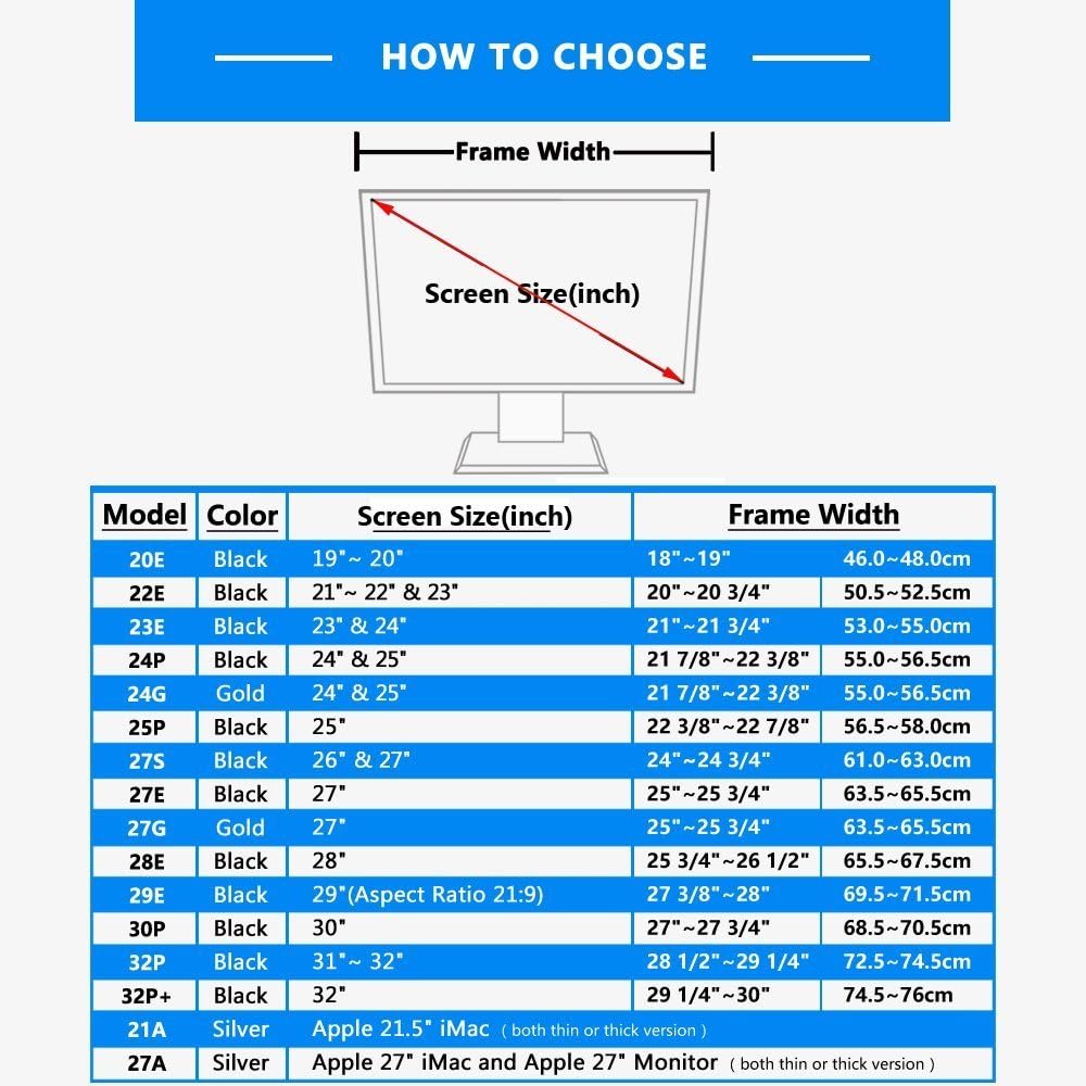 iLooker-23E 23&24-inch Ultr-Slim Frame LCD LED Video Monitor Hood Sunshade Sunhood for Dell HP Viewsonic Philips Samsung LG EIZO NEC ASUS ACER BENQ AOC Lenovo, Fits Monitor Frame Width 530-550mm