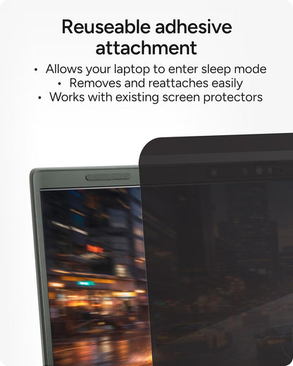 ZAGG 14-Inch Universal Laptop Privacy Filter (16:10) – Removable Magnetic 4-Way Screen Filter, Anti-Glare Matte Finish, Fingerprint Resistant, Reusable Design & Protective Sleeve