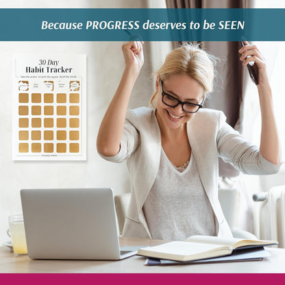 Daily Habit Tracker for Women – 30-Day Goal & Productivity Chart with Scratch-Off Motivation (8.3" x 11.7") | The Streak Keeper with Encouraging Prompts & Bonus Habit Guide
