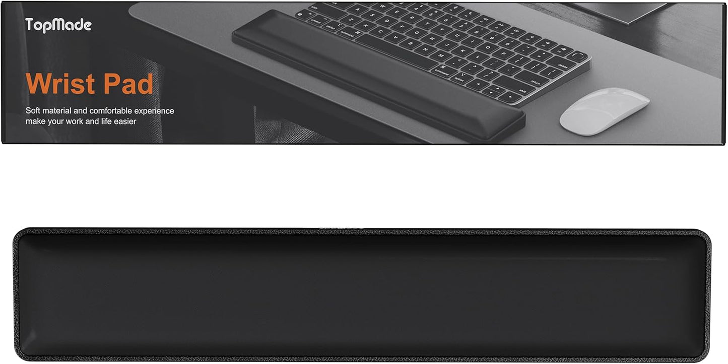 TopMade Keyboard Wrist Rest, Cooling Gel & Upgrade Soft Memory Foam Design Wrist Support for Keyboard, Full-Size Keyboard Hand Rest Pad, Ergonomic Palm Rest for for Long Hours of Work, Gaming, Black