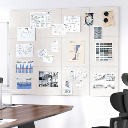 Neatsure Large Cork Board for Wall, Black Felt Bulletin Board with Pushpins, 36" x 24" 6 Panels Wall Tiles, Tack Push Pin Boards for Office