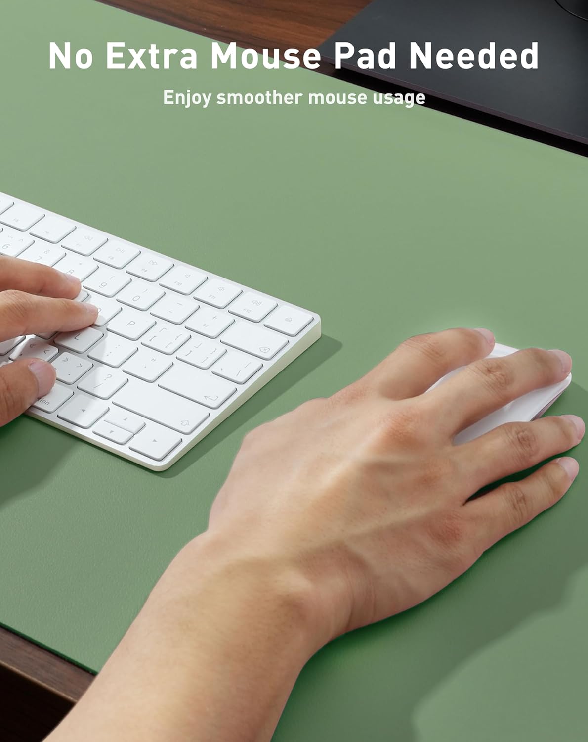 Aothia Non-Slip PU Leather Waterproof Laptop Desk Pad Protector, Blotter Mat, Writing and Mouse Pad for Office & Home, Beige, 23.6" x 13.7" - Colors B