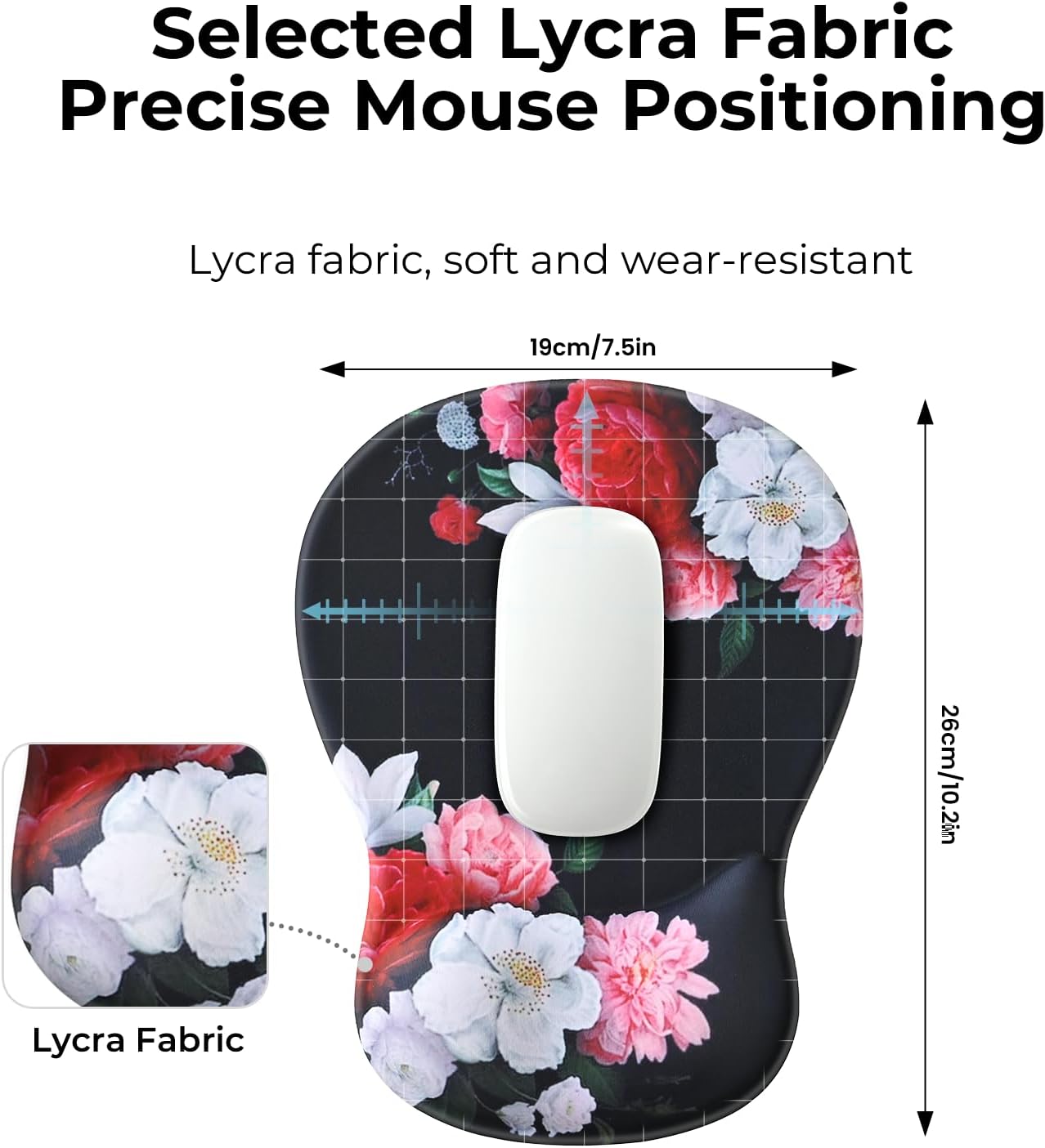 EooCoo Ergonomic Mouse Pad with Gel Wrist Rest Support, Middle Concave Design for Natural Wrist Alignment, Non-Slip Base Mousepad for Laptop, Computer, Office Desk Accessories, Carpal Tunnel Syndrome