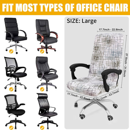 Smiry Stretch Printed Office Chair Armrest Covers, 2 Pcs Soft Fit Removable Washable Computer Desk Chair Arm Covers Protector, Black