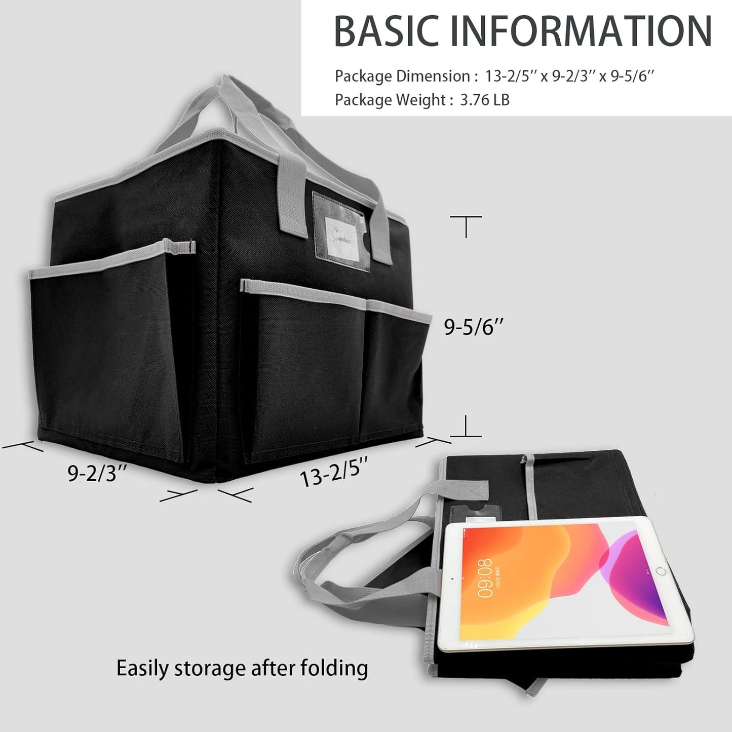Cupohus Art Organizer Craft Storage Tote Bag with Pockets and Hadles, Oxford Fabric Carrying Caddy for Teacher, Officer, Artist, Traveler, and more – Pink