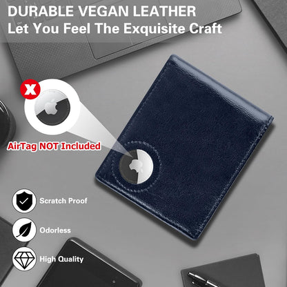 GIPUSSON Slim Leather Wallet for Men Airtag Hidden, Large Bifold Mens Wallet RFID Blocking with ID Windows, Credit Card Holder for Men Wallet
