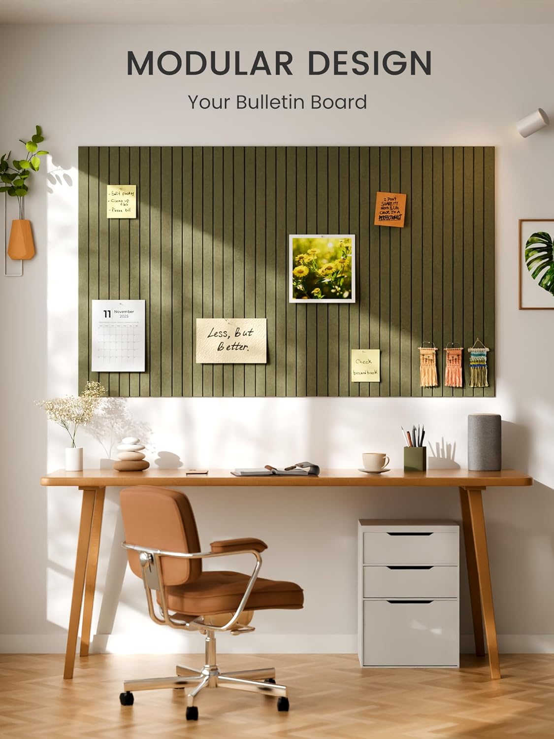 Bumusty Large Cork Board Alternative-48 x 36" Felt Bulletin Board Tiles, with 30 Pushpins, 70 Adhesive Tabs, Fine-Stripe 12-Pack, Cork Boards for Office Push Pin Board Felt Board-Oatmeal