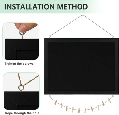 DOLLAR BOSS Bulletin Boards with Linen 1-Pack 16''X 12'' Double-Sided Cork Board for Walls Wood Framed Bulletin Boards, Small Pin Board for Home Kitchen Office Decorative Hanging 10 Pushpins