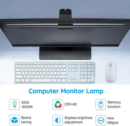 OOWOLF Monitor Light Bar with Remote, Ra95 Computer Monitor Lamp for Eye Caring, USB Reading Lamp Task Lamp, Dimmable Light Bar with Backlight, No Glare Space Saving Home Office 16.14" 1-Pack