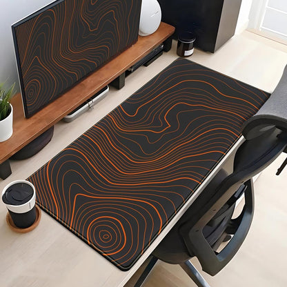 World Map Desk Mat Historical World Map Desk Pad Extra Large Computer Mouse Pad XL Black Topographic Mousepad Keyboard Pad for Desk Gaming Computer Laptop Office Non-Slip Desk Pad 31.5x11.8 in