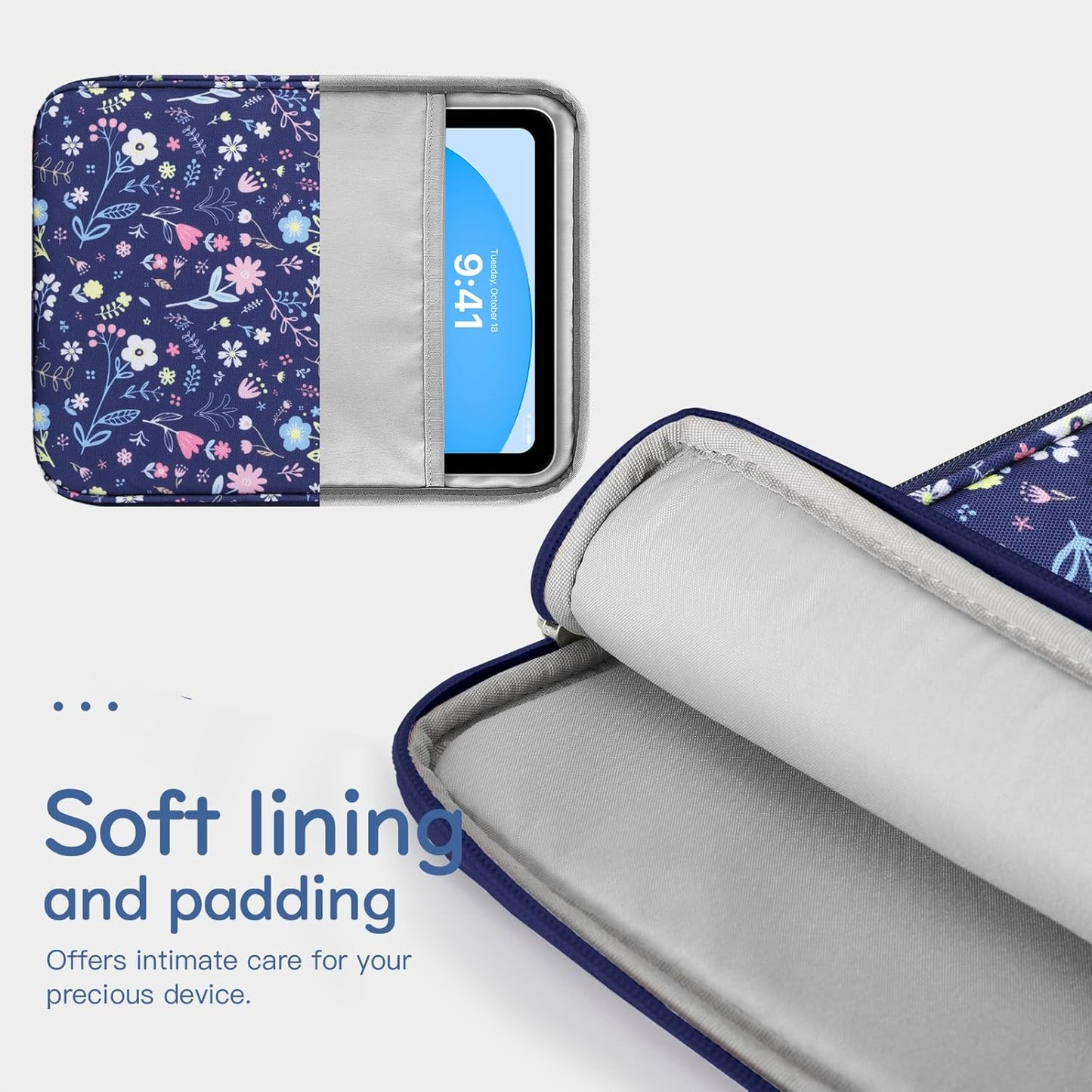 Dadanism 9-11" Tablet Sleeve Bag Carrying Case for iPad (A16) 11th Gen 11", iPad 10th Gen 10.9" Air 5/4, iPad Air M4/Pro 11", iPad 9/8/7th, Galaxy Tab A11+ Plus 11", Remarkable 2 10.3", Black