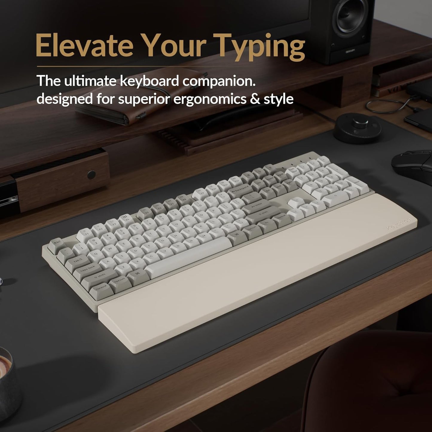 Silicone Wrist Rest for Keychron K10 Pro / K10 Max/ K10 HE / Q6 / Q6 Pro / Q6 Max / Q6 HE / V6 / V6 Max, 17.6" Non-Slip Palm Rest, 100% Full-Sized Mechanical Keyboards Support with Typing Pain Relief