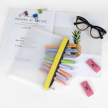 Mr. Pen- Clear Pencil Pouch, 8.50"x4.25", 3 Pack, Durable TPU Material, Medium Water-Resistant Pencil Bags with Smooth Zipper, Multipurpose Clear Pouch for Stationery, School, Office, Travel Supplies