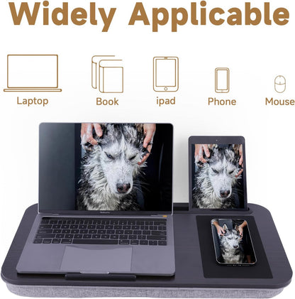 ASIEIT New Laptop Lap Desks for Adults, Fits Up to 17.3" Laptops, Portable Laptop Desk for Bed, Multi-Functional Bed Desk with Mouse Pad, Cushion, Phone Holder & Handle, Lap Stand for Bed, Couch, Car
