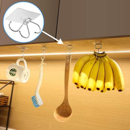 Antimbee 10-Pack All-Purpose Large Adhesive Hooks for Hanging, Banana Hook, Heavy Duty Adhesive Hooks 37 lb(Max), Sticky Wall Hook fit Home, Bathroom, Kitchen, Office and Outdoor