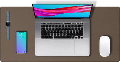 Aothia Non-Slip Waterproof PU Leather Desk Pad Protector for Mouse, Writing Desk, Office, Home, Laptop Blotter, 23.6" x 13.7", Black - Colors A