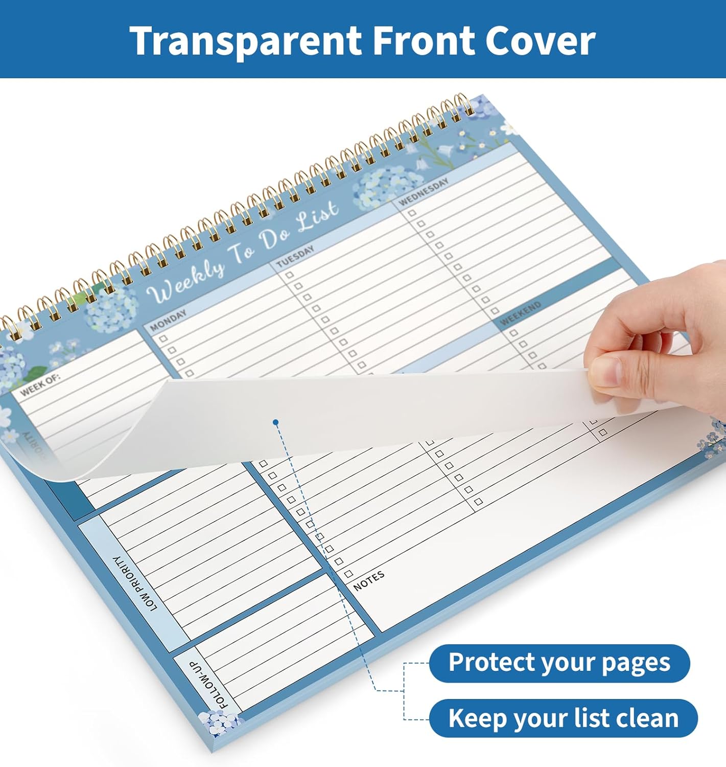 104 Pgs Weekly To Do List Notepad, 52 Duplex-Printed Undated Sheets 100 GSM（8.5"×11") Weekly Desk Planner For Work Home School Office Desk Accessories Supplies & Goal Setting Tasks - Green