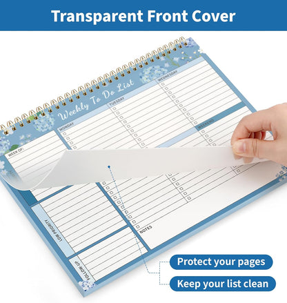 104 Pgs Weekly To Do List Notepad, 52 Duplex-Printed Undated Sheets 100 GSM（8.5"×11") Weekly Desk Planner For Work Home School Office Desk Accessories Supplies & Goal Setting Tasks - Green