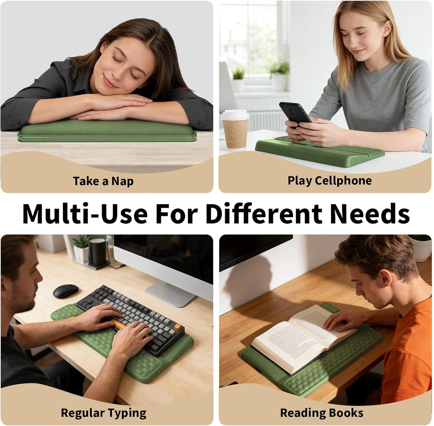 Keyboard Wrist Rest Stand Pad, Soft Memory Foam Ergonomic Computer Wrist Support, Keyboard Riser Hand Rest Cushion Holder Gaming Typing Coding Desk Accessories for Home Office School（Black）