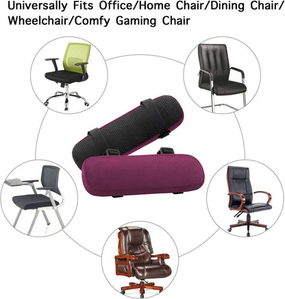 MOSISO Chair Armrest Pads (2 Pack), Memory Foam Home/Office Chair Arm Rest Covers Comfy Computer Gaming Elbow Cushion Removable Washable Elbow Support Forearm Pressure Relief, Black