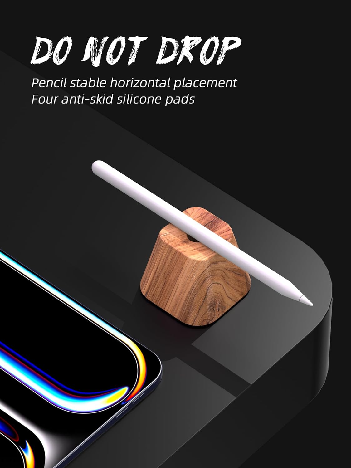 Solid wood vertical Pencil 1 2 Holder bracket Compatible with Stylus container. Ballpoint bracket stand Pen rest.Universal pen Racks Protect case and Stylus box-FBZ-M