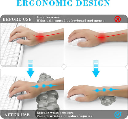 Gel Cloud Keyboard and Mouse Wrist Rest, Cute Wrist Support and Arm Support Keyboard Rest for Keyboard and Mouse Typing Pain Relief，Suitable for Office/Computer/Laptop/Gaming（White）