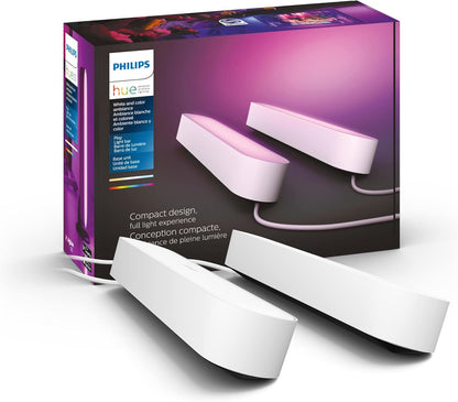 Philips Hue Smart Play Light Bar Base Kit, Black, 2 Pack, White & Color Ambiance LED Color-Changing Light Requires Bridge, Control with App, Works with Alexa, Google Assistant and Apple HomeKit