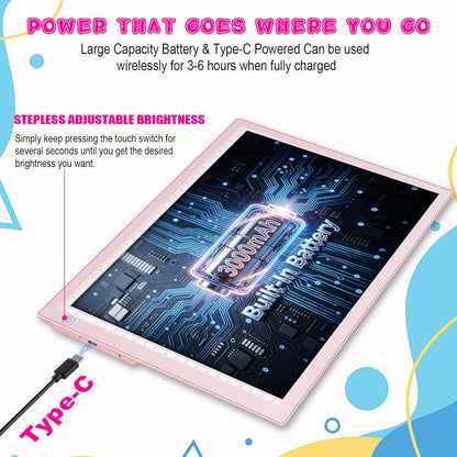 Light Up Tracing Board Kits Blue, 15" Writing Tracer Pad for Kids Ages 3-12, Drawing Tablet Supplies for Diamond Art Painting Accessories, Sketching Light Box Table for Boys Adults Holiday Gift Toys