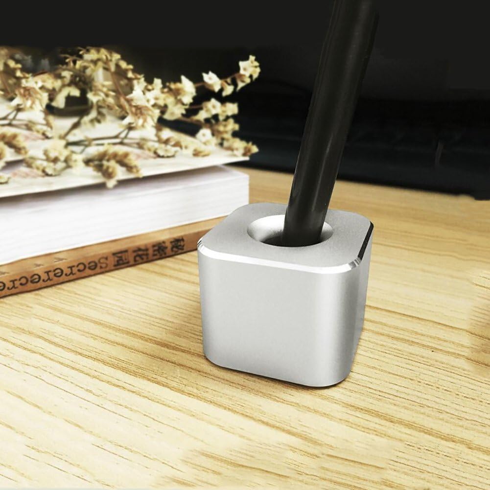 Coideal Single Pen Stand Holder, Black Metal Pen Base Stand for Desk Fountain Pen, Toothbrush Brush, Students and Office