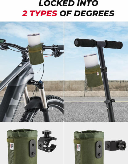 KEMIMOTO Motorcycle Cup Holder, Oxford Fabric Motorcycle Drink Holder with 0.6"-1.5" Alligator Clamp, Universal Water Bottle Cup Accessories for Bike, ATV/UTV, Scooter, Boat, Walker