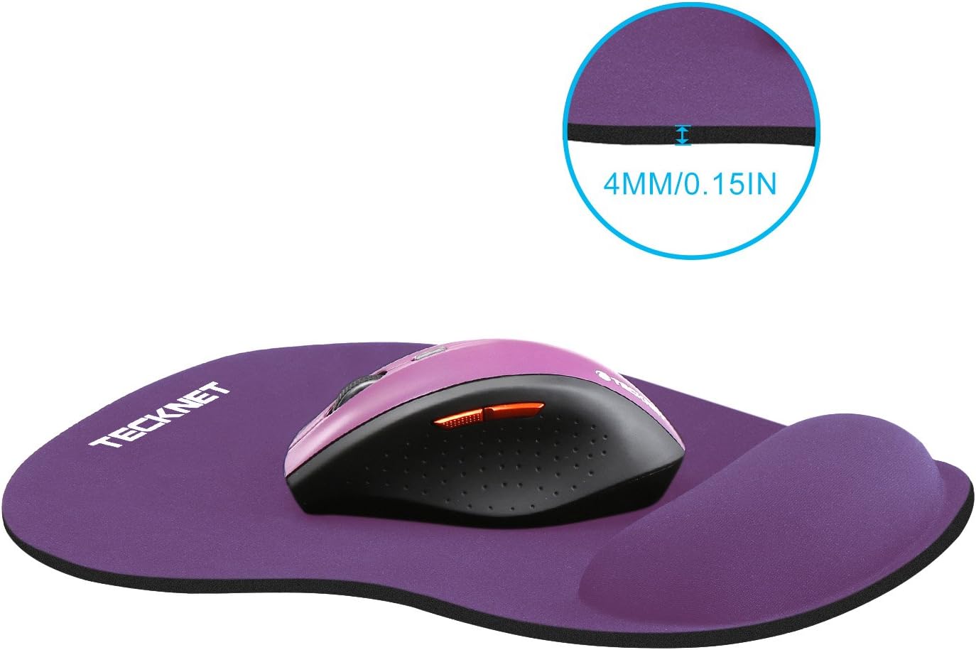 TECKNET Ergonomic Mouse Pad with Wrist Rest, Soft Mousepad with Massage Design, Memory Foam and Non-Slip PU Base for Pain Relief, Gaming Mouse Pad for Desk, Home, Office, 12x8 Inches, Black