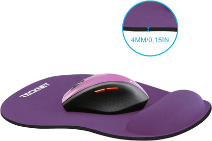TECKNET Ergonomic Mouse Pad with Wrist Rest, Soft Mousepad with Massage Design, Memory Foam and Non-Slip PU Base for Pain Relief, Gaming Mouse Pad for Desk, Home, Office, 12x8 Inches, Black